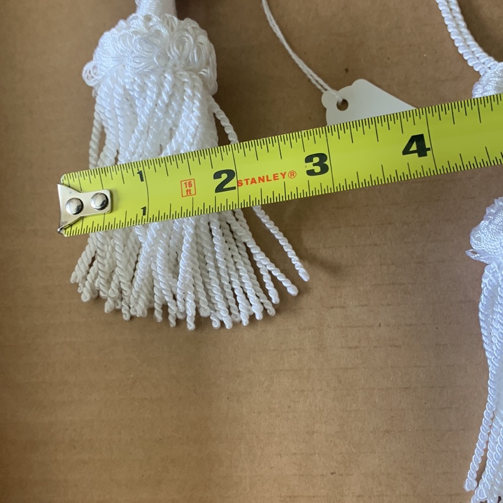 NEW Lot of 3 White Tassels - Picture 4 of 11